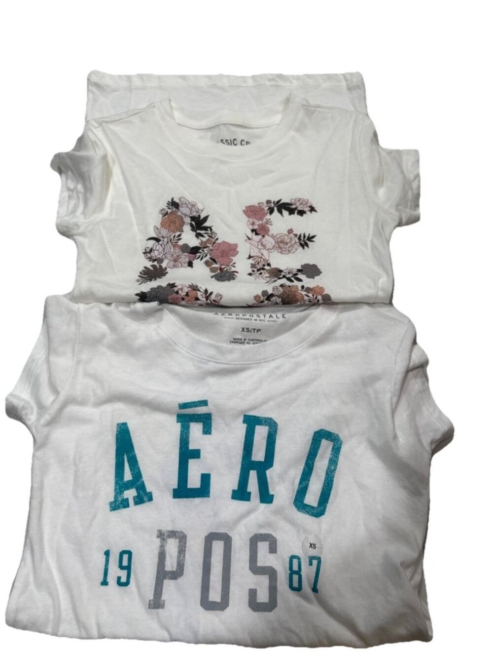 Aeropostale Y2K Graphic 2 Tee Bundle Short Sleeve Light Airy NWT Size XS